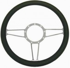 Chrome Aluminum Vintage Style Steering Wheel